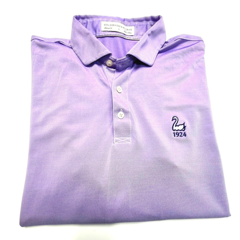 Holderness & Bourne The Graham Riviera‎ Polo Men's Large Purple Lakeside Golf